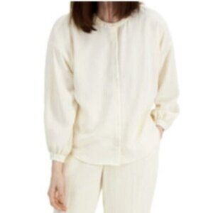 NWT Alfani White Button Down Classic Business Casual Work Blouse Large